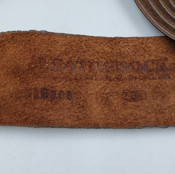 Leatherock Studded Leather with Elastic Back Belt Size Small Brown - Picture 8 of 13